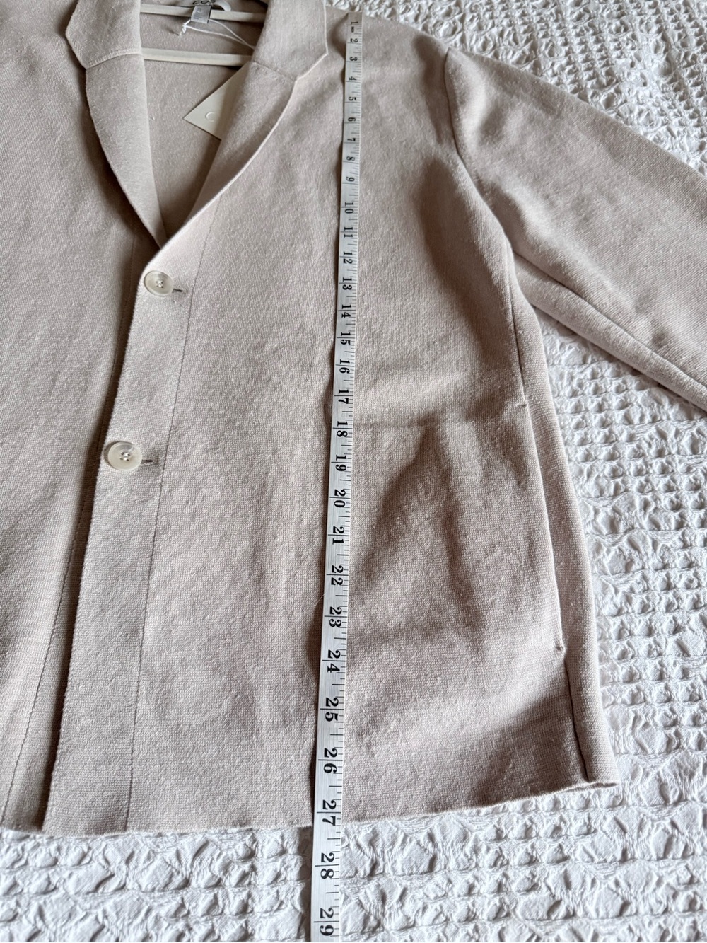 COS Milano Knit Linen Blend Blazer Jacket Light Beige Relaxed Men's Medium NWT - Picture 11 of 14